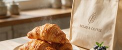 Non‑woven bag with bakery food