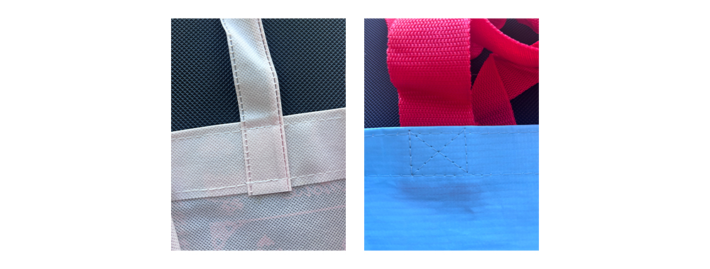 Sewing method for non-woven bag handle cart