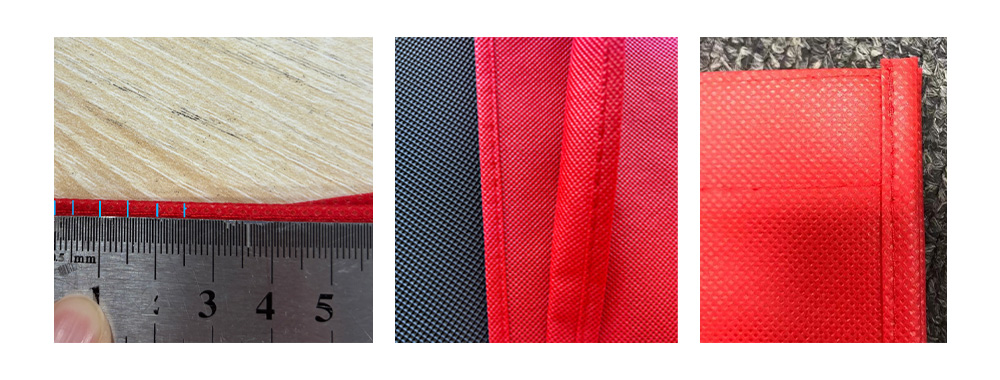Needle spacing and edging process of non-woven bags