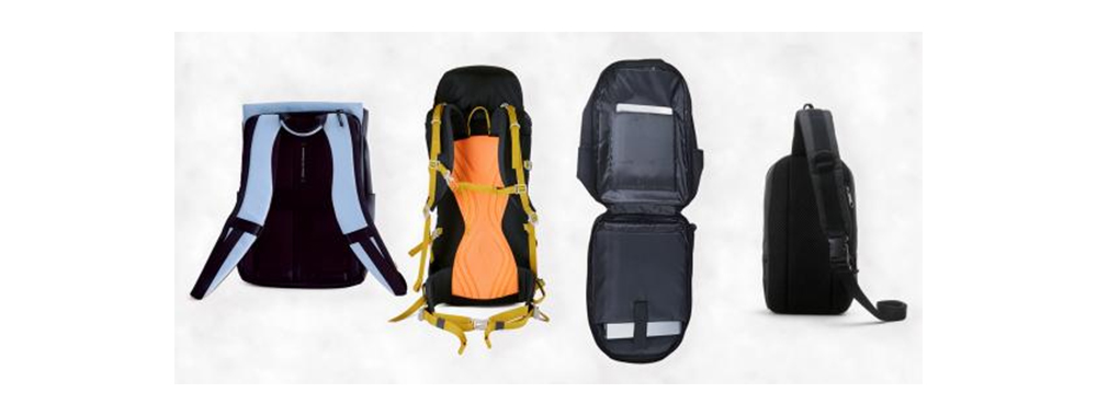 .EVA foam applications in backpacks shoulder strap padding, ergonomic back panel, laptop compartment, and waist or chest bag cushioning