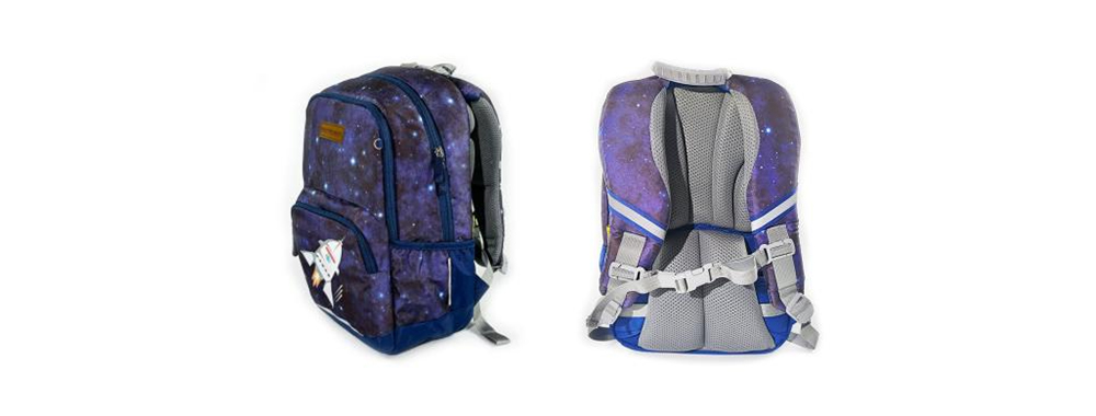 .Galaxy-print entry-level backpack with EPE pearl foam base padding